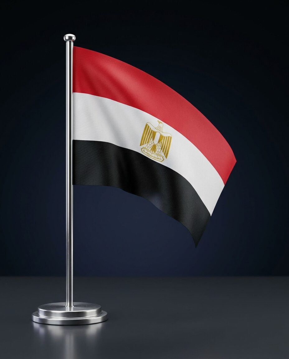 علم مكتب على قاعدة معدنية — desk flag